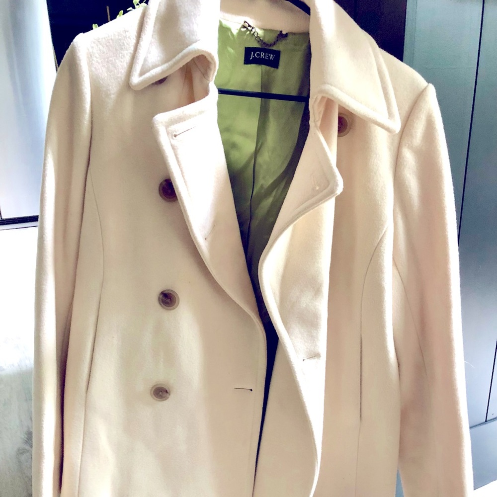 J Crew cream wool coat S